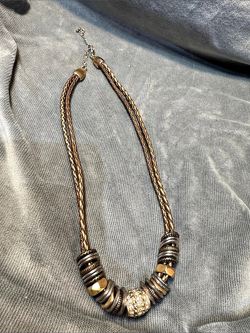 Chico’s Mixed-Metal Beaded Statement Necklace